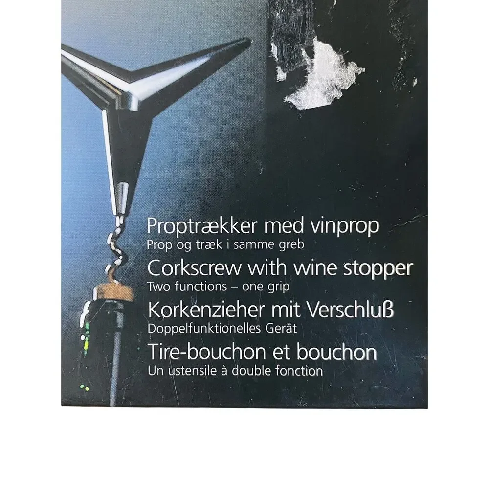 Tommy Larsen Denmark Corkscrew Wine Stopper Bar Tool Set Boxed Danish Modern
